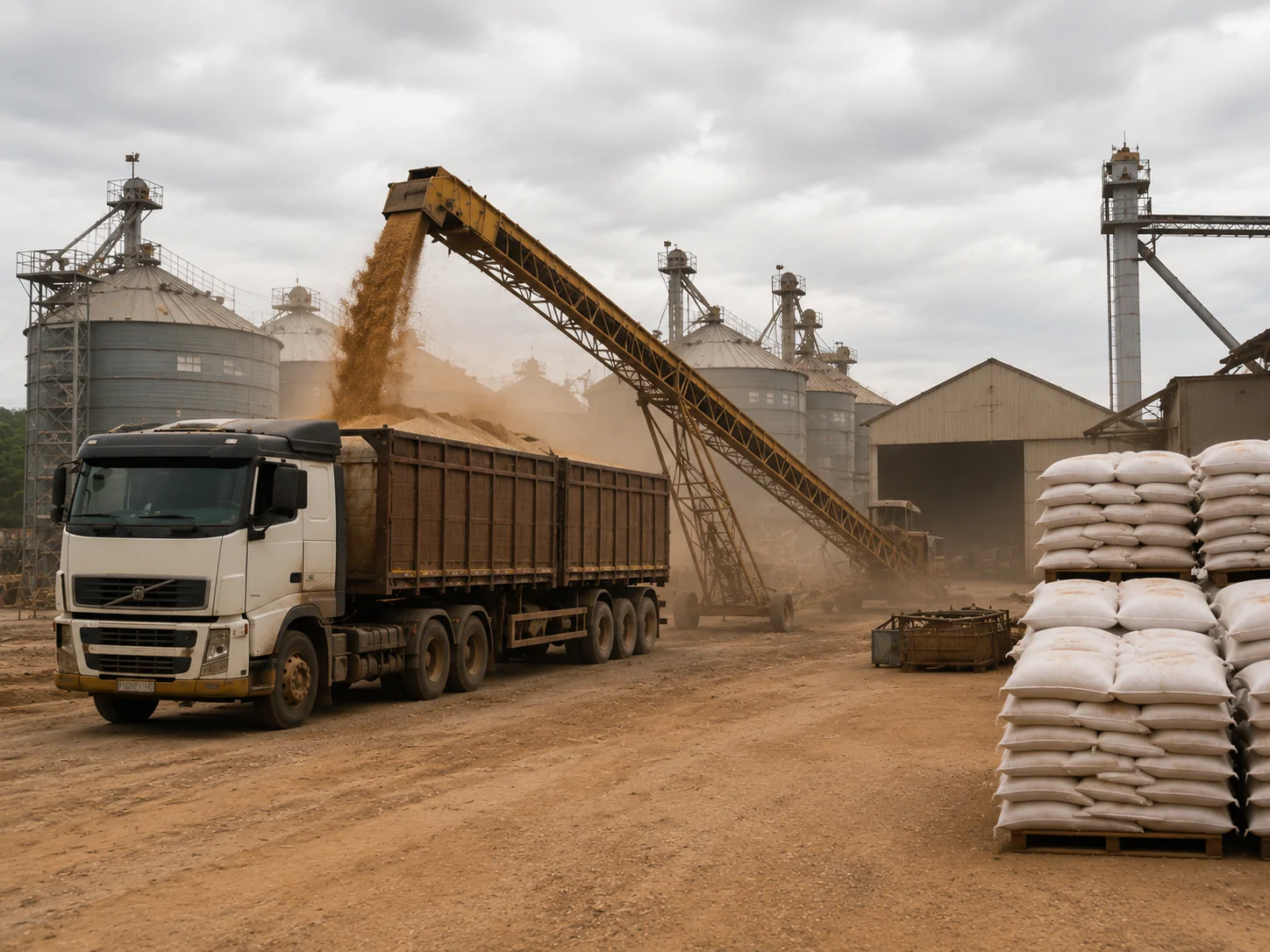 Caminhão graneleiro representando o risco das penalidades do IBS e CBS na logística agrícola